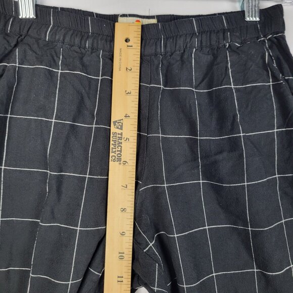 Marine Layer Pants Women's XS Black White Grid Pattern Plaid Cropped Pull-On - Picture 8 of 12
